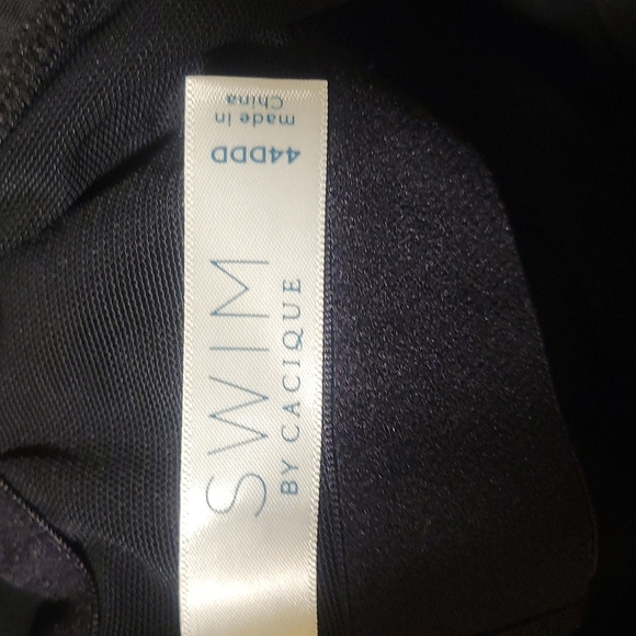 Rose Gold Strappy Swim Tankini Top with Built-In Plunge Bra | Cacique size 44DDD - Picture 4 of 6